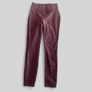 Women's Burgundy Leather Pants
